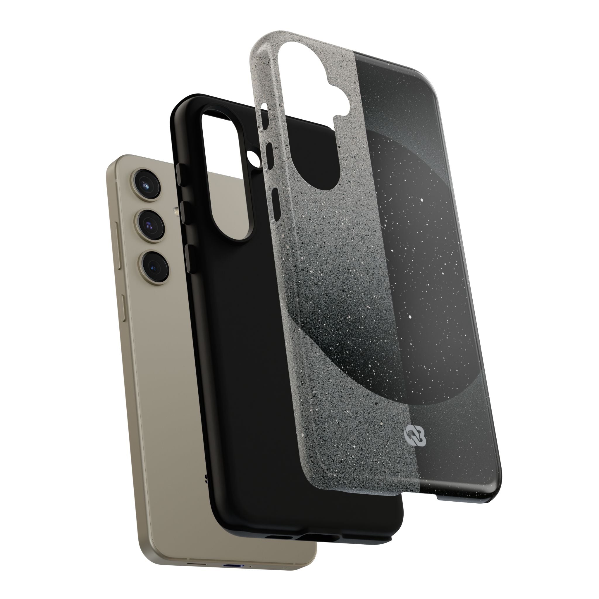Black Tough Phone Case for Samsung - Lunar Static Orbit