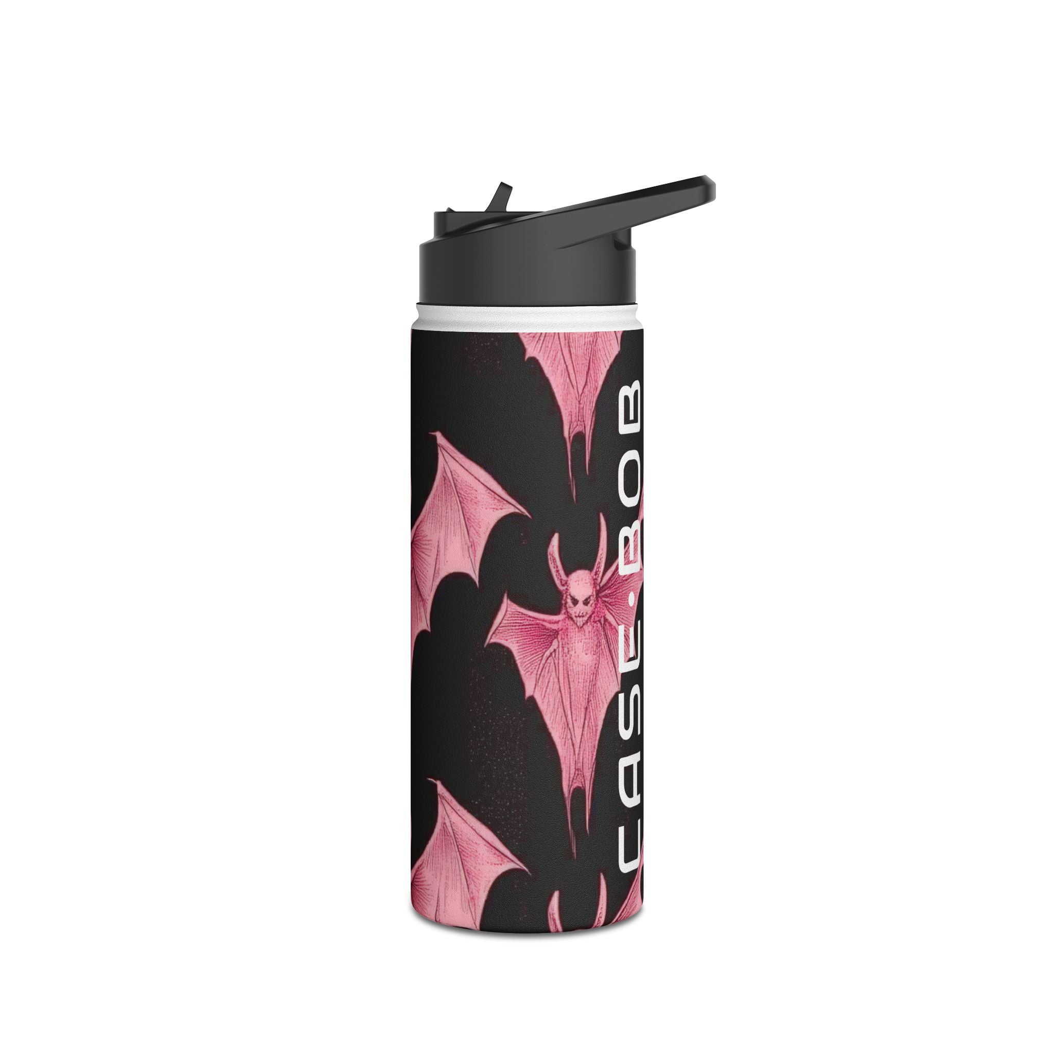 Pink Batwave - Stainless Steel Water Bottle