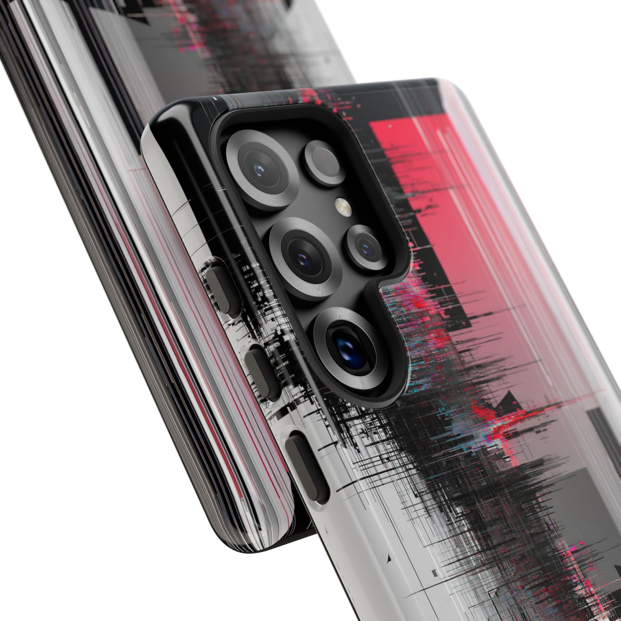 Black Tough Phone Case for Samsung - Crimson Data Leak