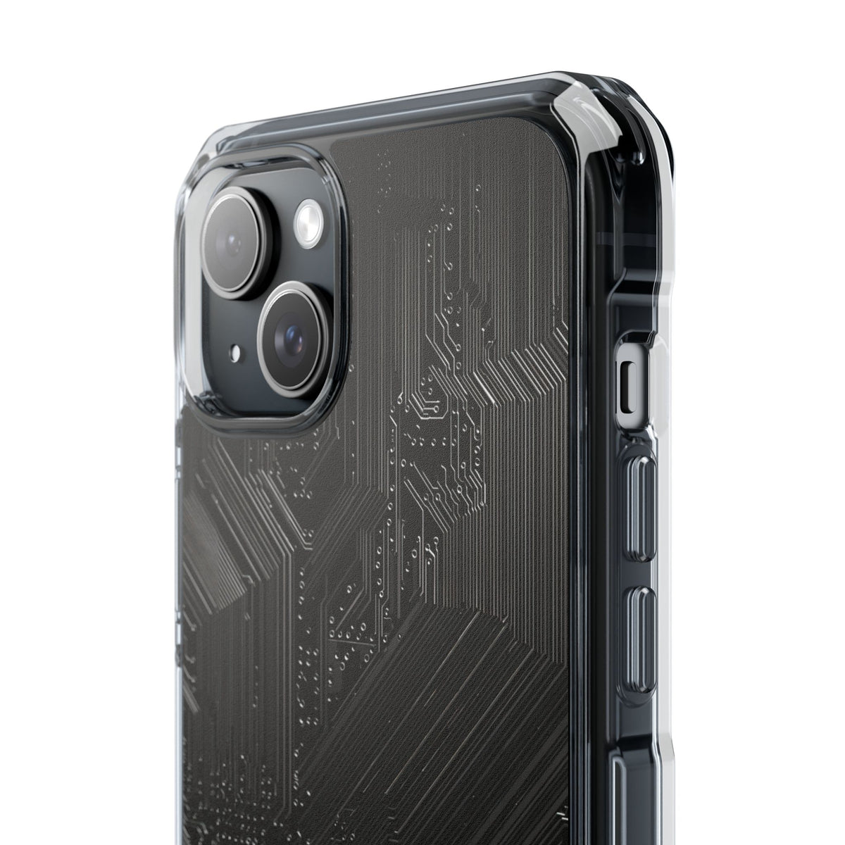 Obsidian Circuitry · Clear Impact Magnetic Phone Case for iPhone ·  Black