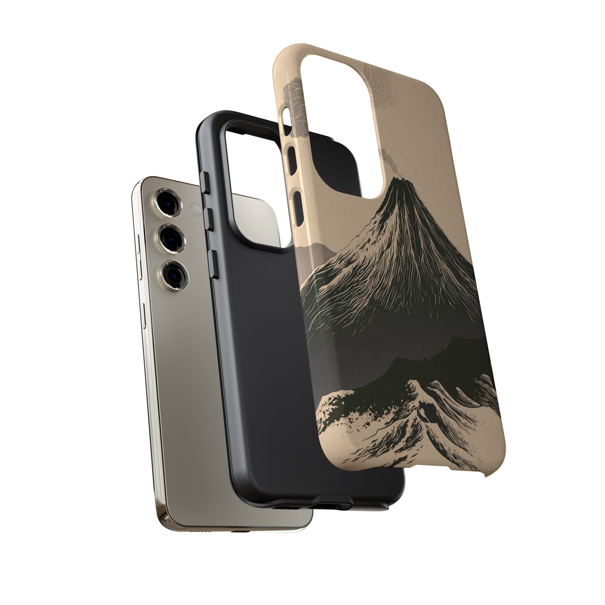 Beige Tough Phone Case for Samsung - Obsidian Ink Summit