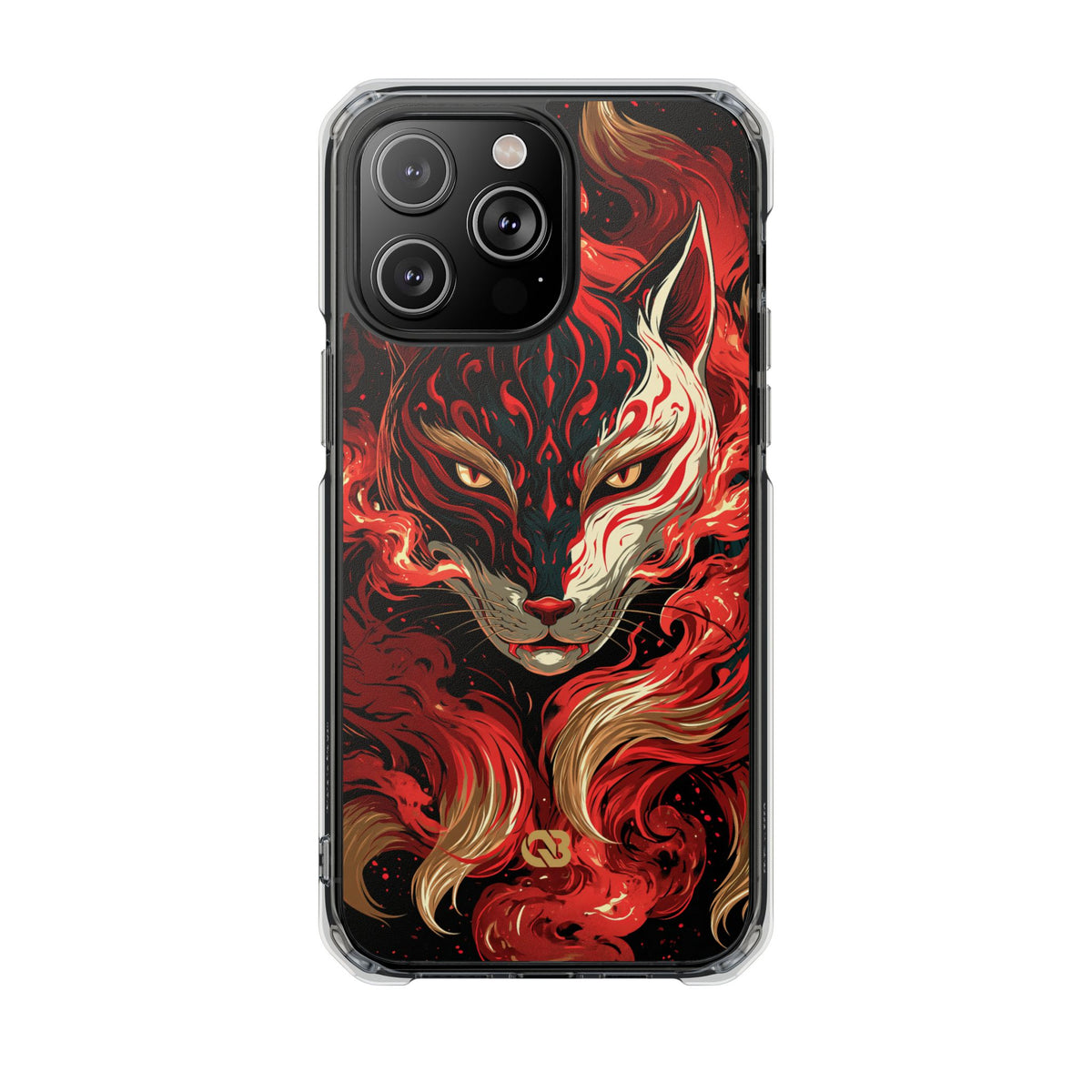 Crimson Kitsune Spirit · Clear Impact Magnetic Phone Case for iPhone · Red