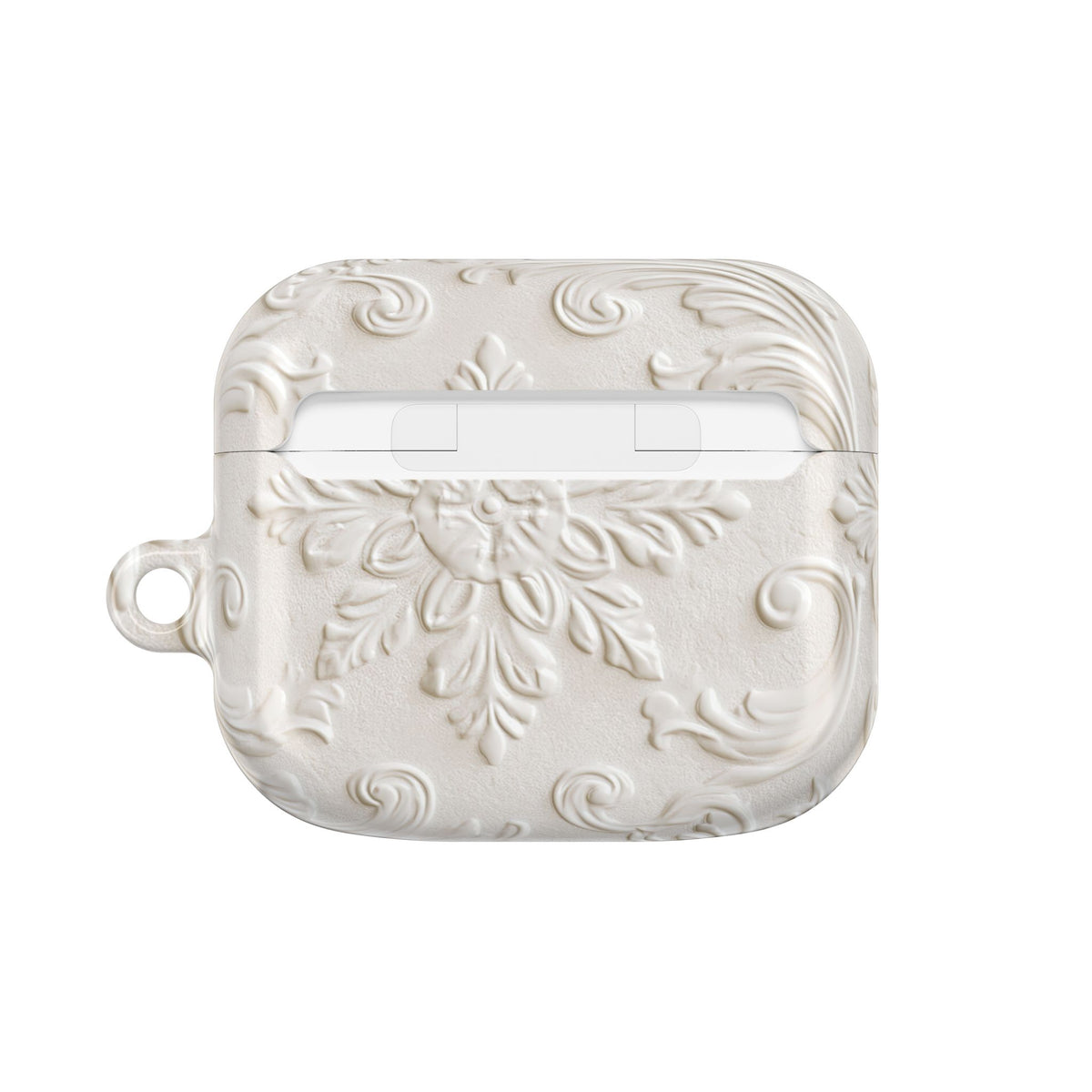 Ivory Baroque Relief · Hard Case for AirPods & AirPods Pro · White