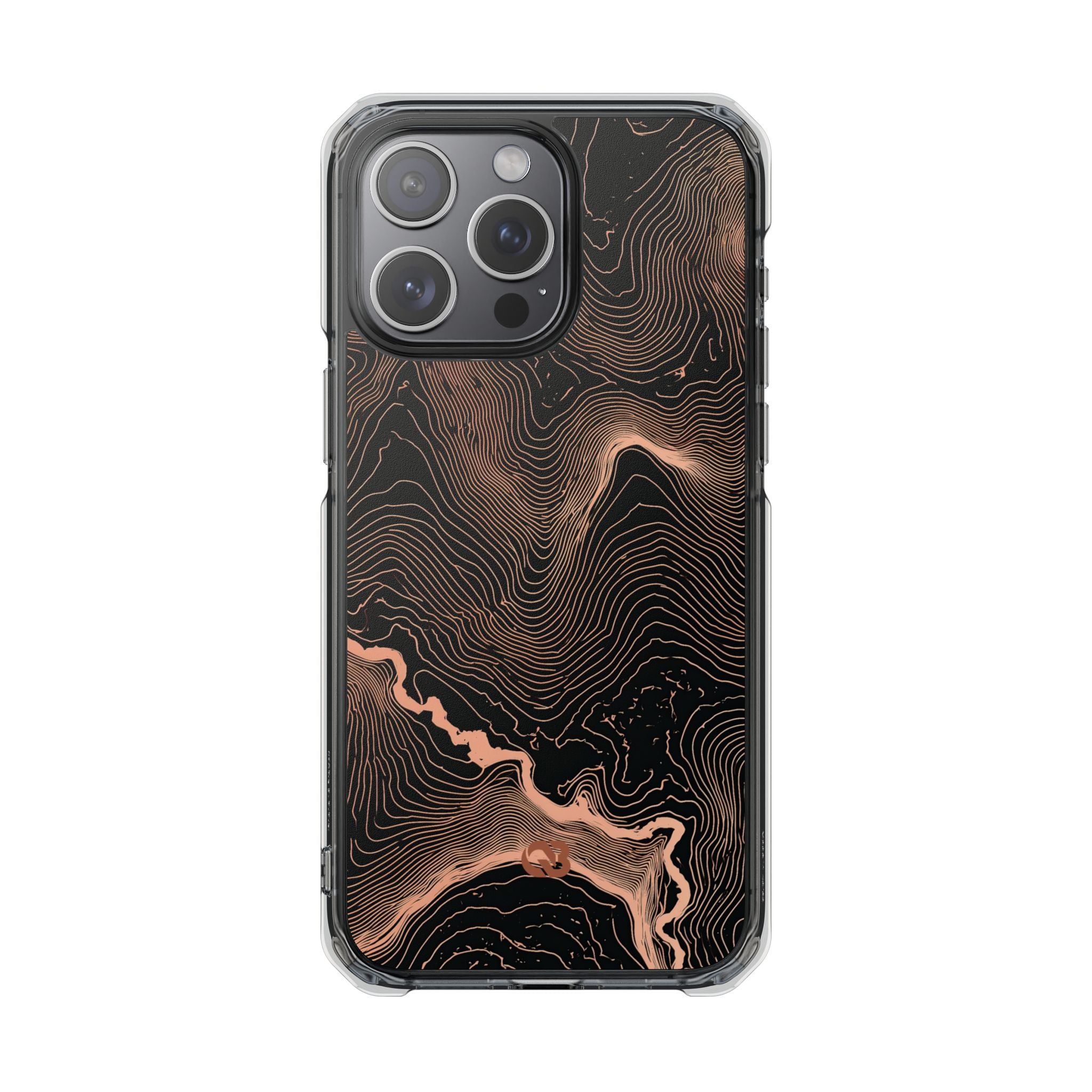 Orange Impact MagSafe Phone Case for iPhone - Salmon Ridge Topo