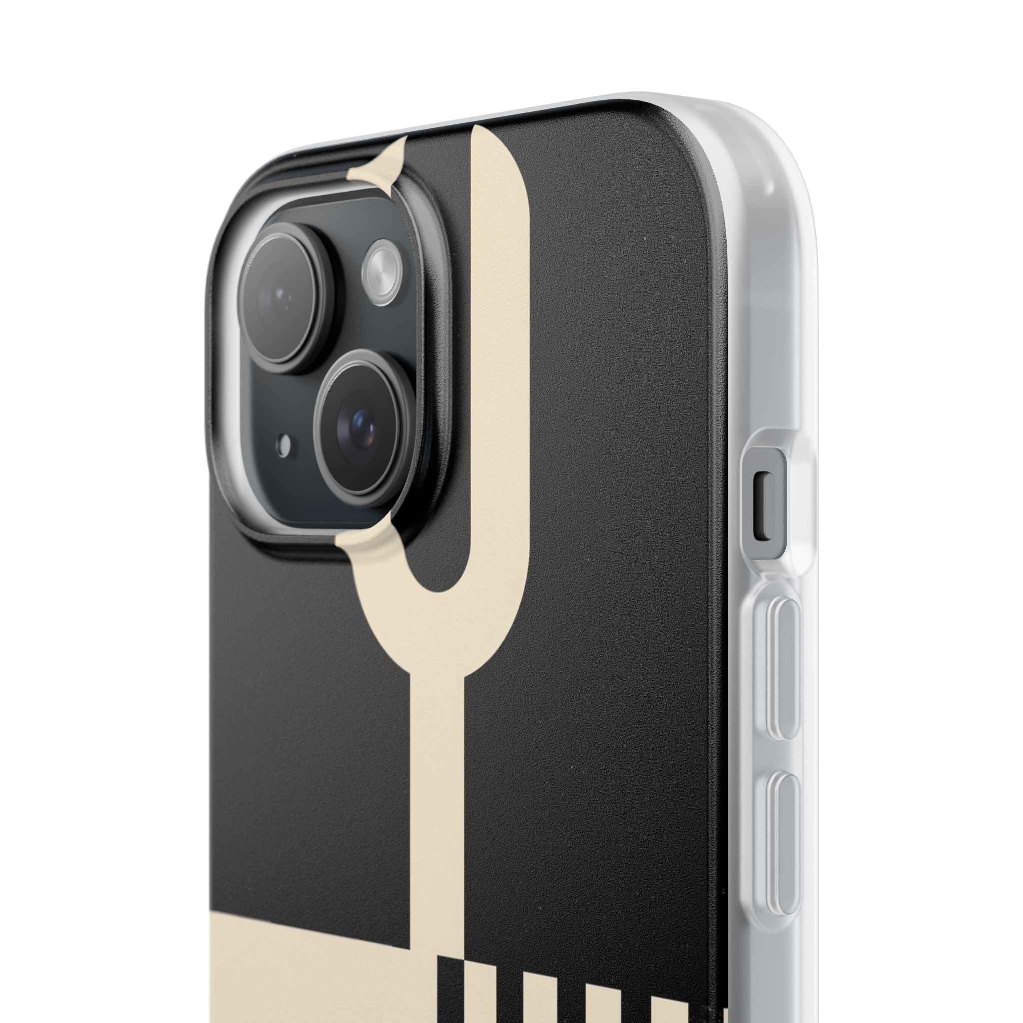 Black Lite Phone Case for iPhone - Ivory Signal Grid