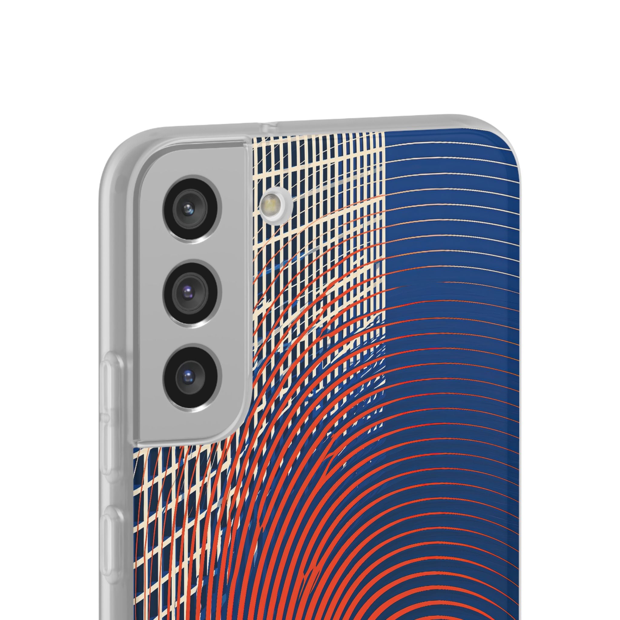 Blue Lite Phone Case for Samsung - Orange Orbit Grid