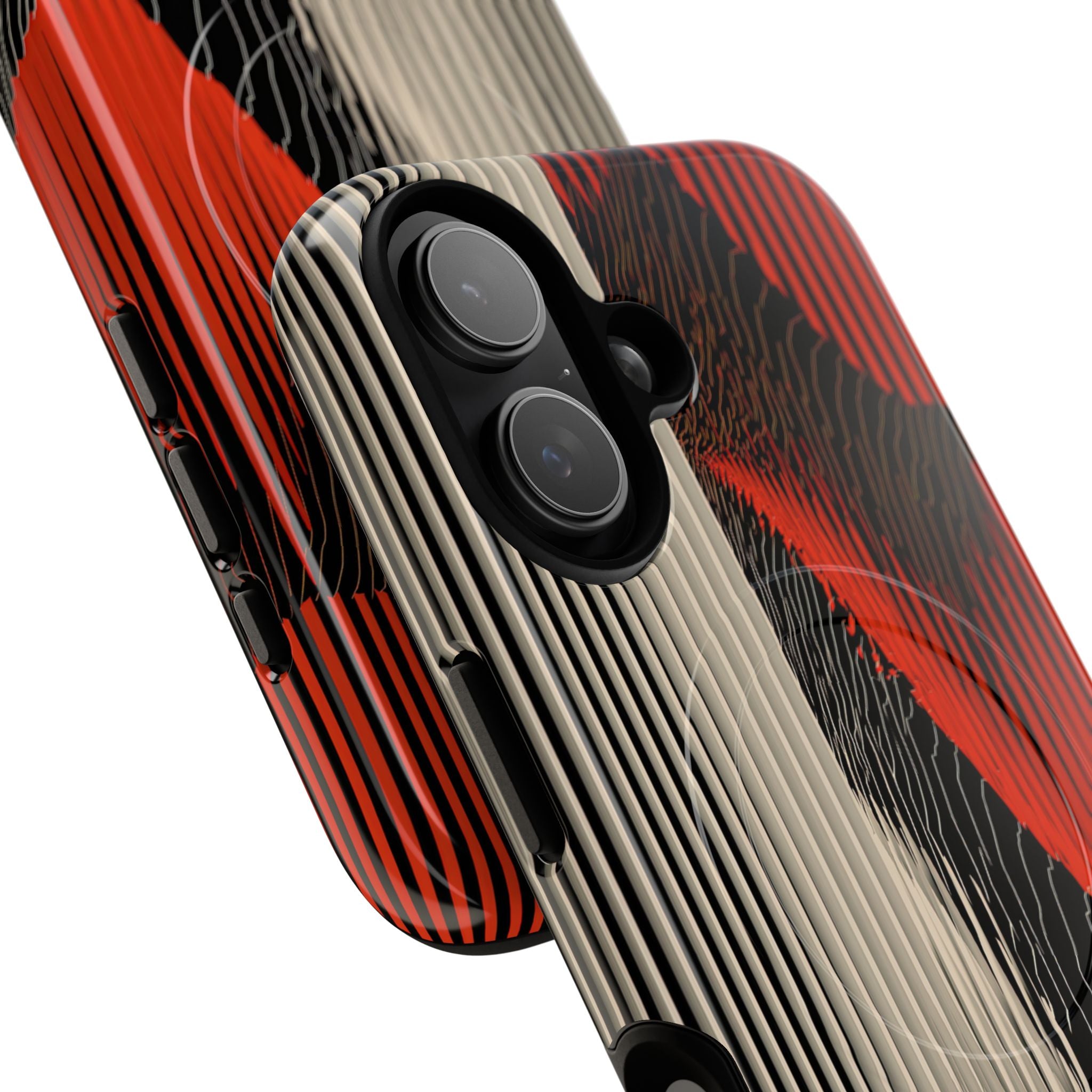 Red Tough 2.0 Magsafe Phone Case for iPhone - Crimson Pulse Topo