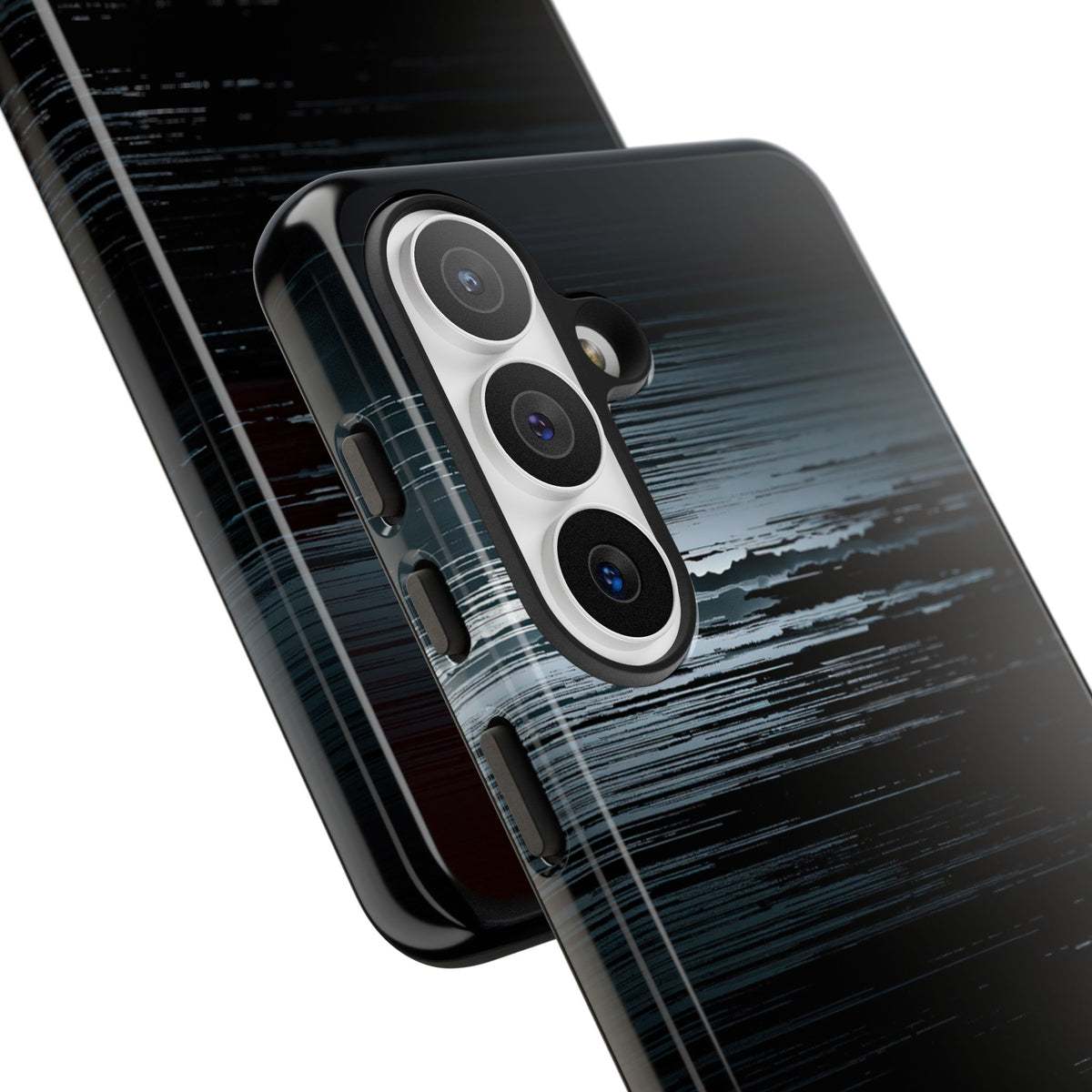 Black Tough Phone Case for Samsung - Frozen Signal Glitch
