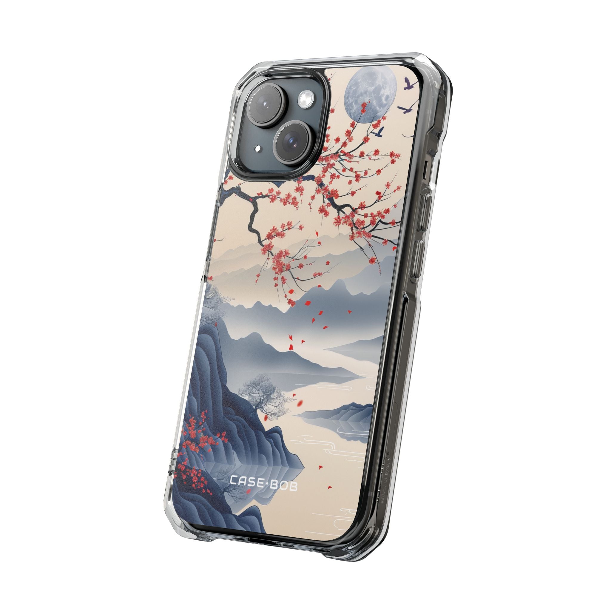 Crimson Blossom Moon iPhone 15 Case - Impact