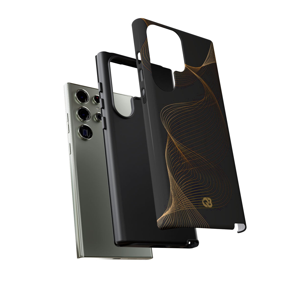 Golden Contour Flow · Tough Phone Case for Samsung · Black