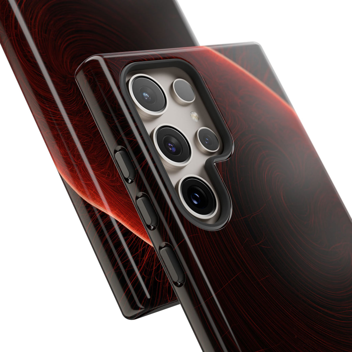 Red Tough Phone Case for Samsung - Crimson Flare Flux