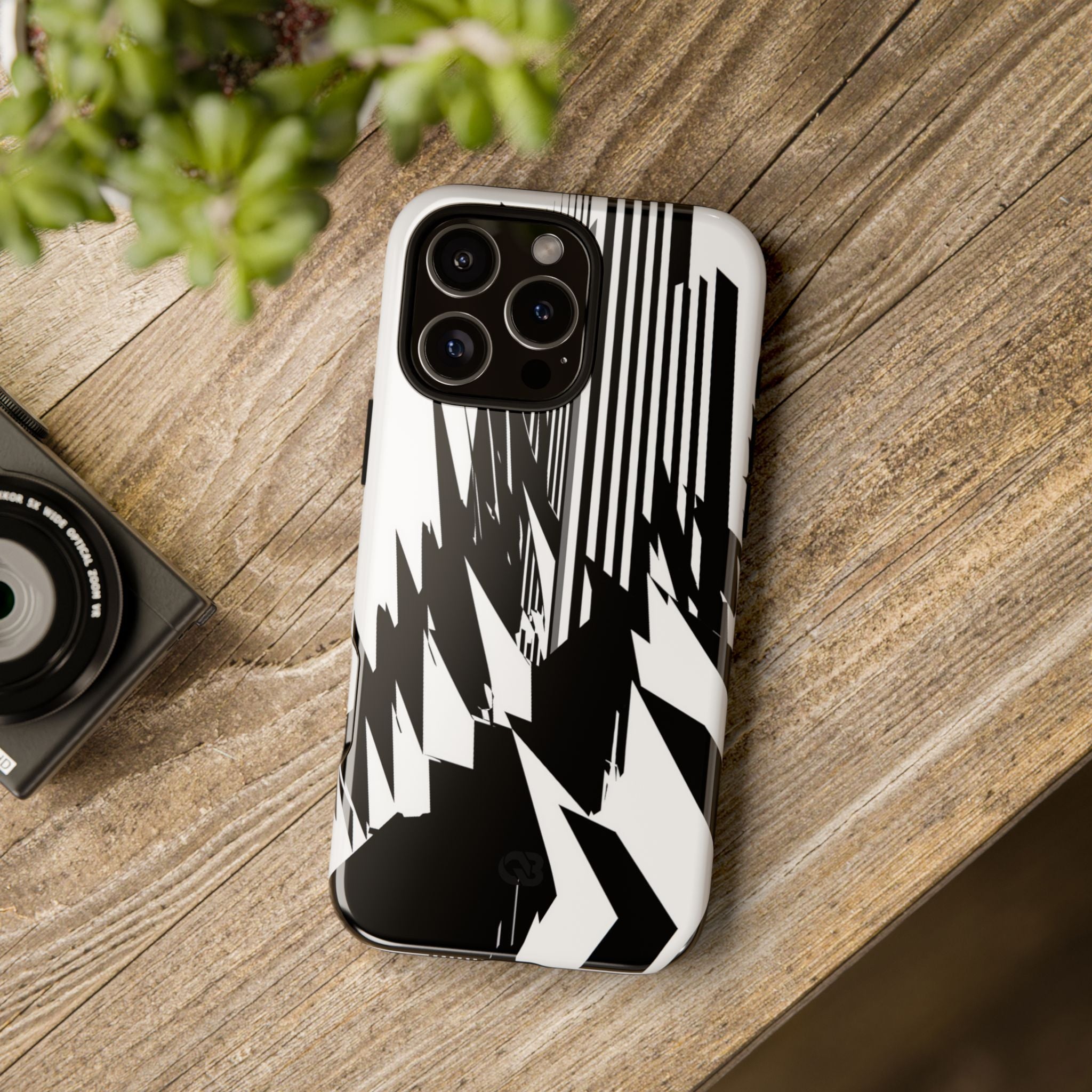 White Tough Phone Case for iPhone - Shattered Vector Spire