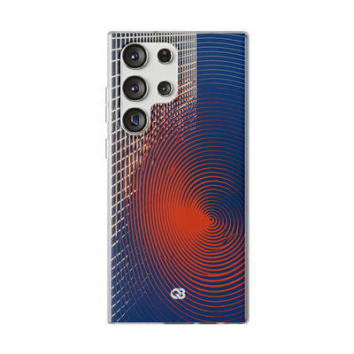 Blue Lite Phone Case for Samsung - Orange Orbit Grid