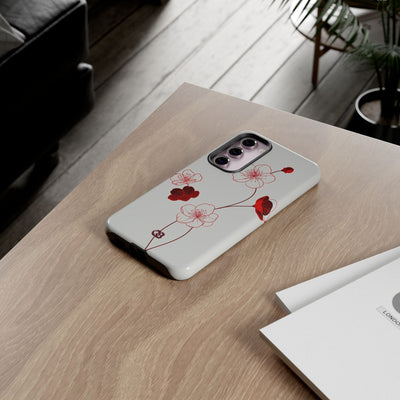 Red Tough Phone Case for Samsung - Kyoto Ember Bloom