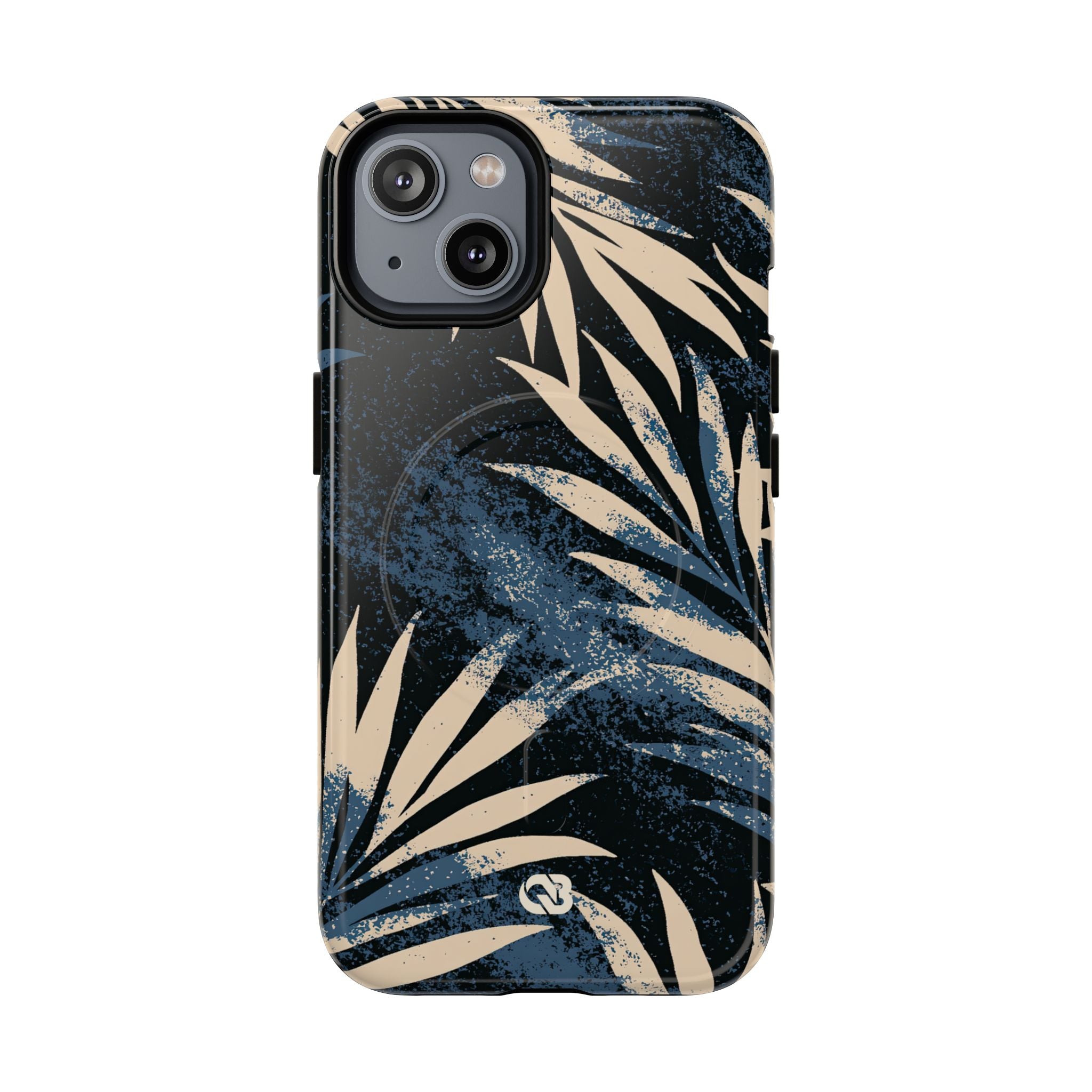 Blue Tough 2.0 Magsafe Phone Case for iPhone - Indigo Sandstone Palm