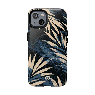 Blue Tough 2.0 Magsafe Phone Case for iPhone - Indigo Sandstone Palm