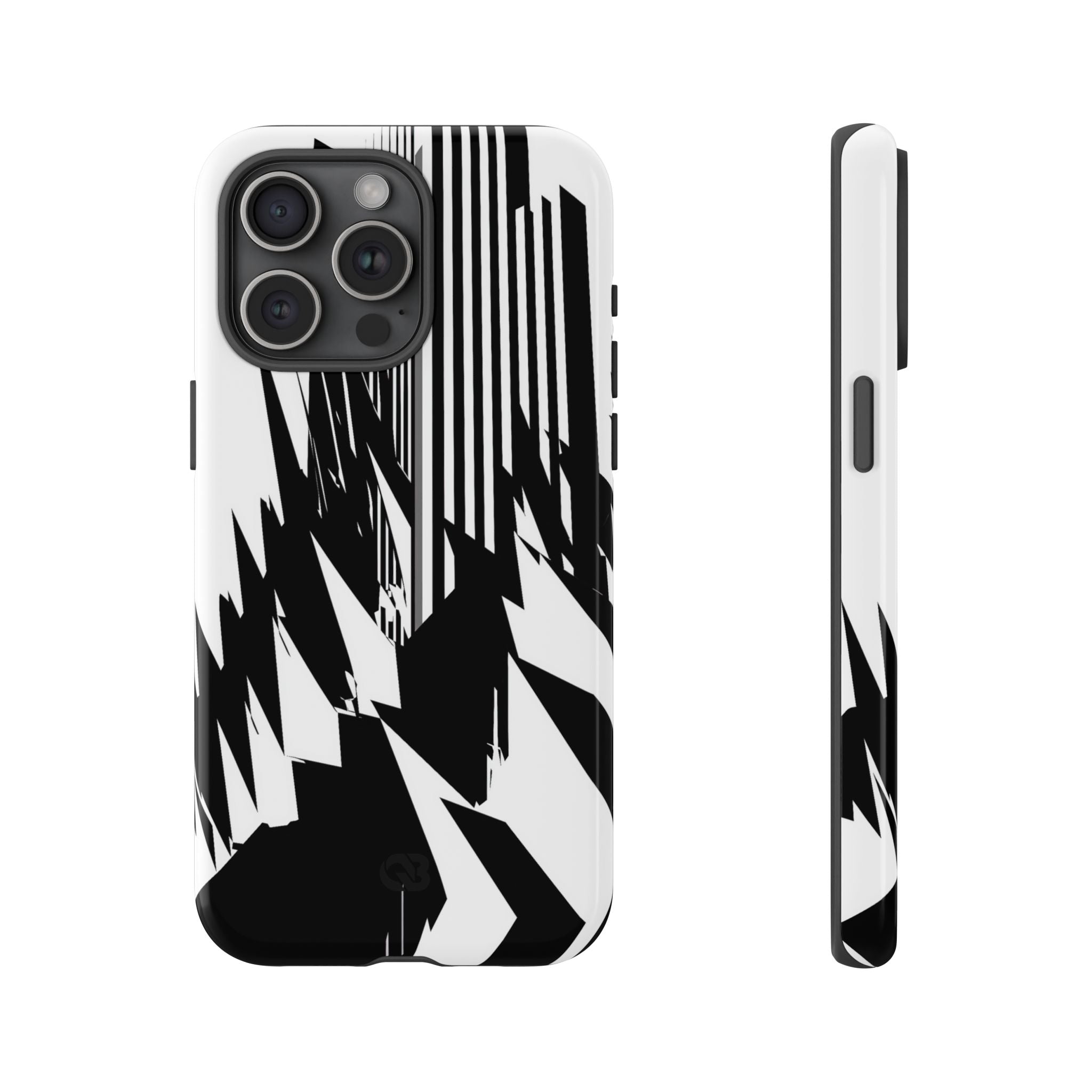 White Tough Phone Case for iPhone - Shattered Vector Spire