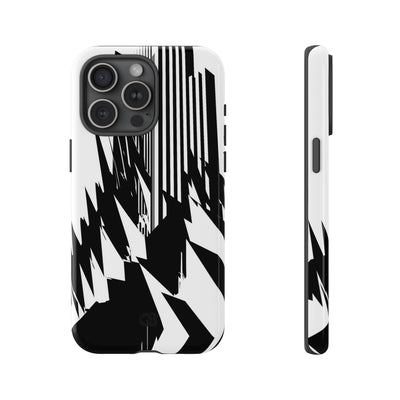 White Tough Phone Case for iPhone - Shattered Vector Spire