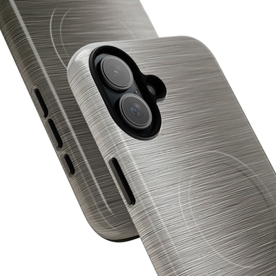 Grey Tough 2.0 Magsafe Phone Case for iPhone - Brushed Industrial Steel