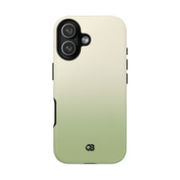Green Tough Phone Case for iPhone - Bone Sage Fade