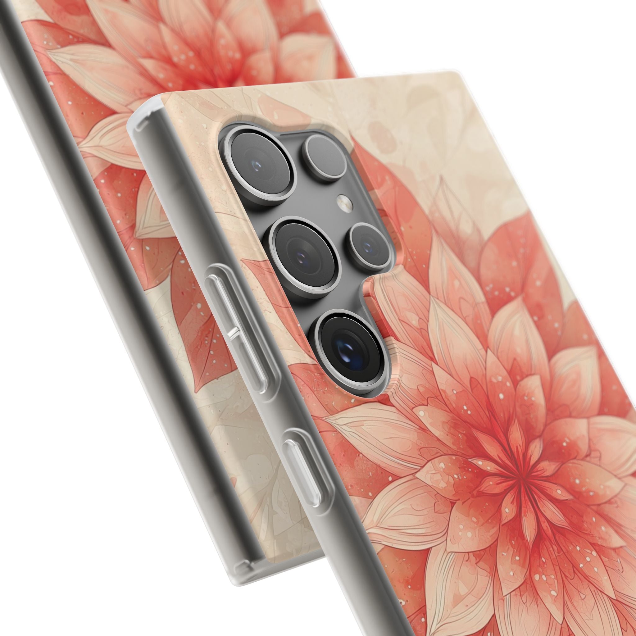 Coral Layered Bloom · Soft Phone Case for Samsung