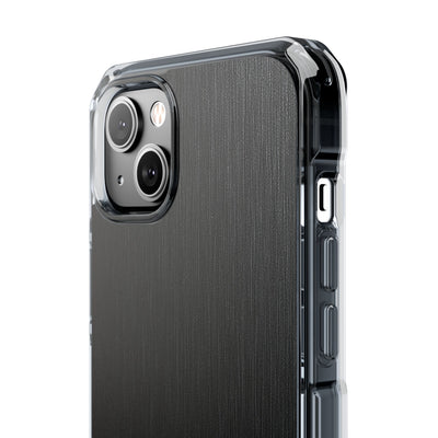 Obsidian Brushed Steel · Clear Impact Magnetic Phone Case for iPhone ·  Black