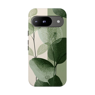 Green Tough Phone Case for Google Pixel - Sage Leaf Skeletals