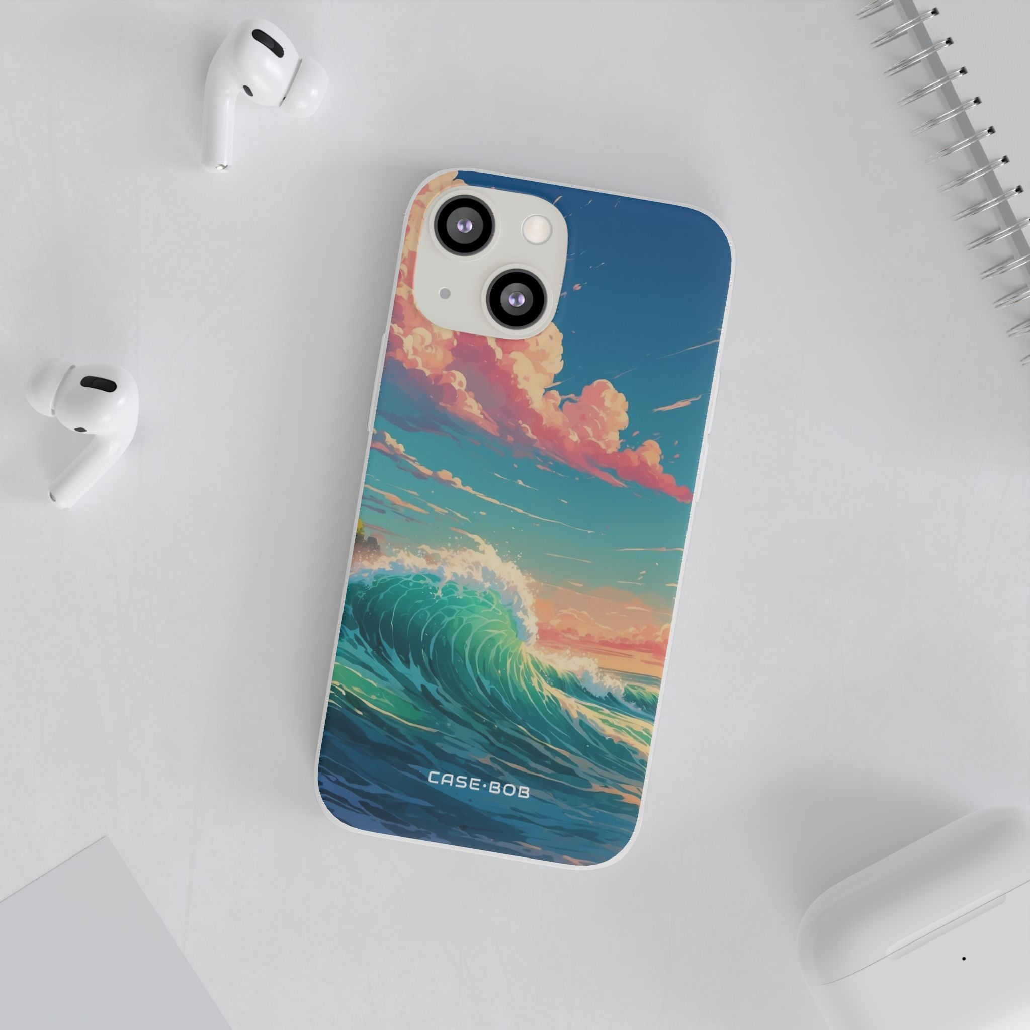 Turquoise Curl iPhone 13 mini Case - Soft