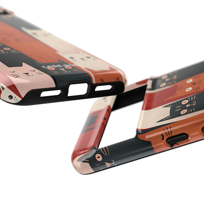 Verlängerte Katzen Schwarz Google Pixel 8 Pro Case - Tough