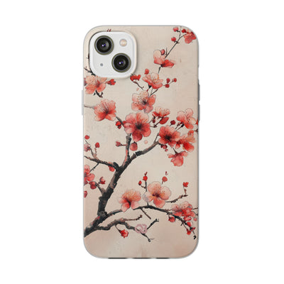 Crimson Silk Flora · Soft Custodia per iPhone