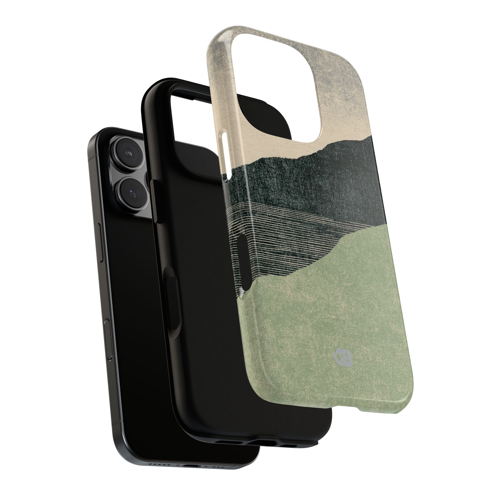 Green Tough Phone Case for iPhone - Moss Ridge Grain