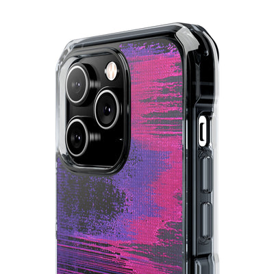 Neon Signal Shift · Clear Impact Magnetic Phone Case for iPhone · Purple