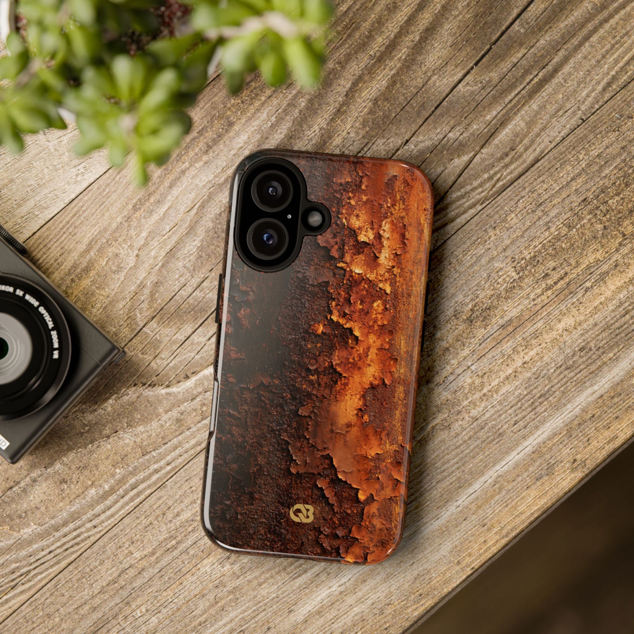 Orange Tough Phone Case for iPhone - Oxidized Iron Crust