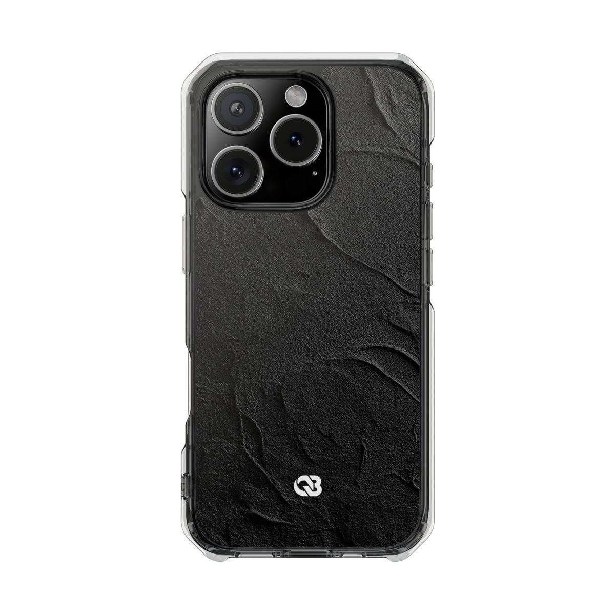 Obsidian Stucco Relief · Clear Impact Magnetic Phone Case for iPhone ·  Black