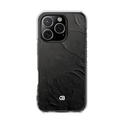 Obsidian Stucco Relief · Clear Impact Magnetic Phone Case for iPhone ·  Black
