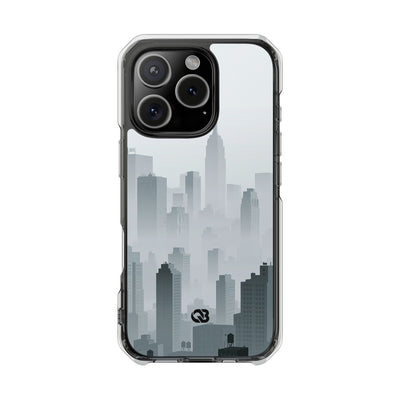 Grey Impact MagSafe Phone Case for iPhone - Steel Mist Skyline