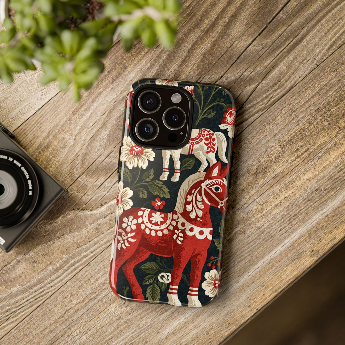 Nordic Dala Meadow · Tough Phone Case for iPhone · Red
