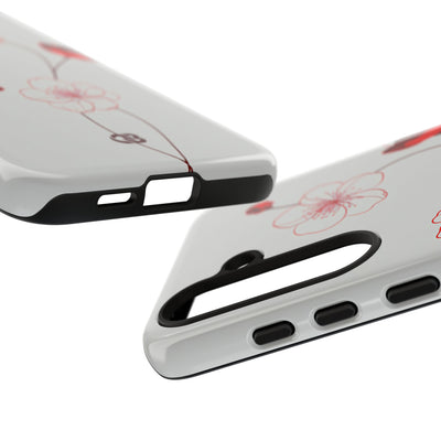Red Tough Phone Case for Samsung - Kyoto Ember Bloom