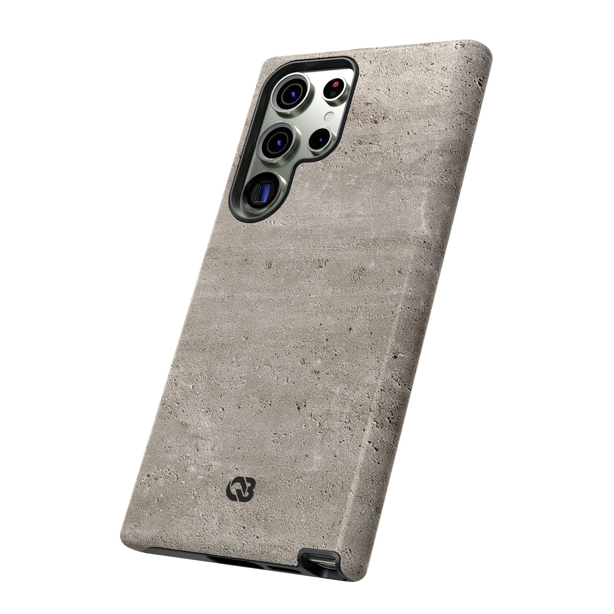 Grey Tough Phone Case for Samsung - Brutalist Stone Grit