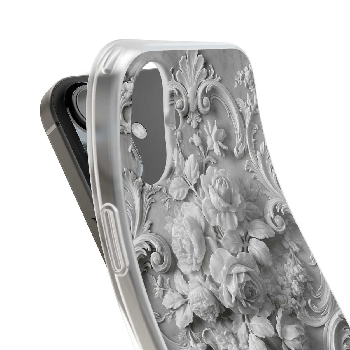 Rococo Marble Rose · Lite Phone Case for iPhone ·  White