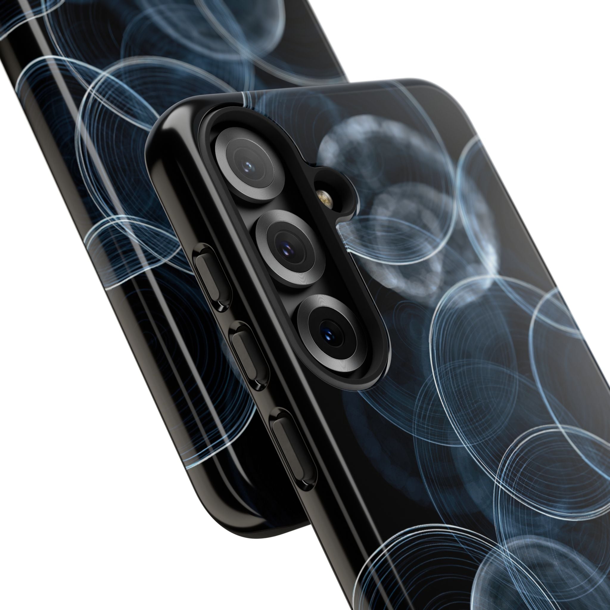 Blue Tough Phone Case for Samsung - Cyan Pulse Ripple