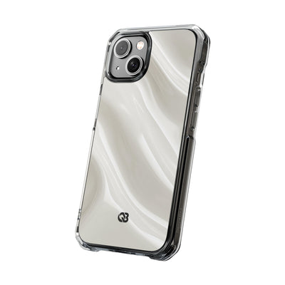 White Impact MagSafe Phone Case for iPhone - Polished Ivory Wave
