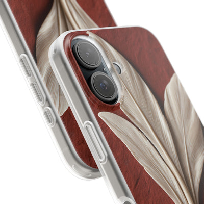 Carved Ivory Plume · Lite Phone Case for iPhone ·  Red