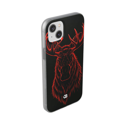Crimson Horizon Moose · Lite Phone Case for iPhone ·  Black