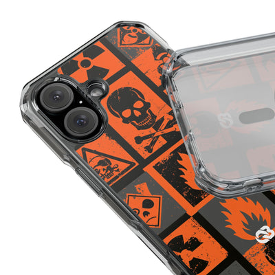 Urban Hazard · Clear Impact Magnetic Phone Case for iPhone · Orange