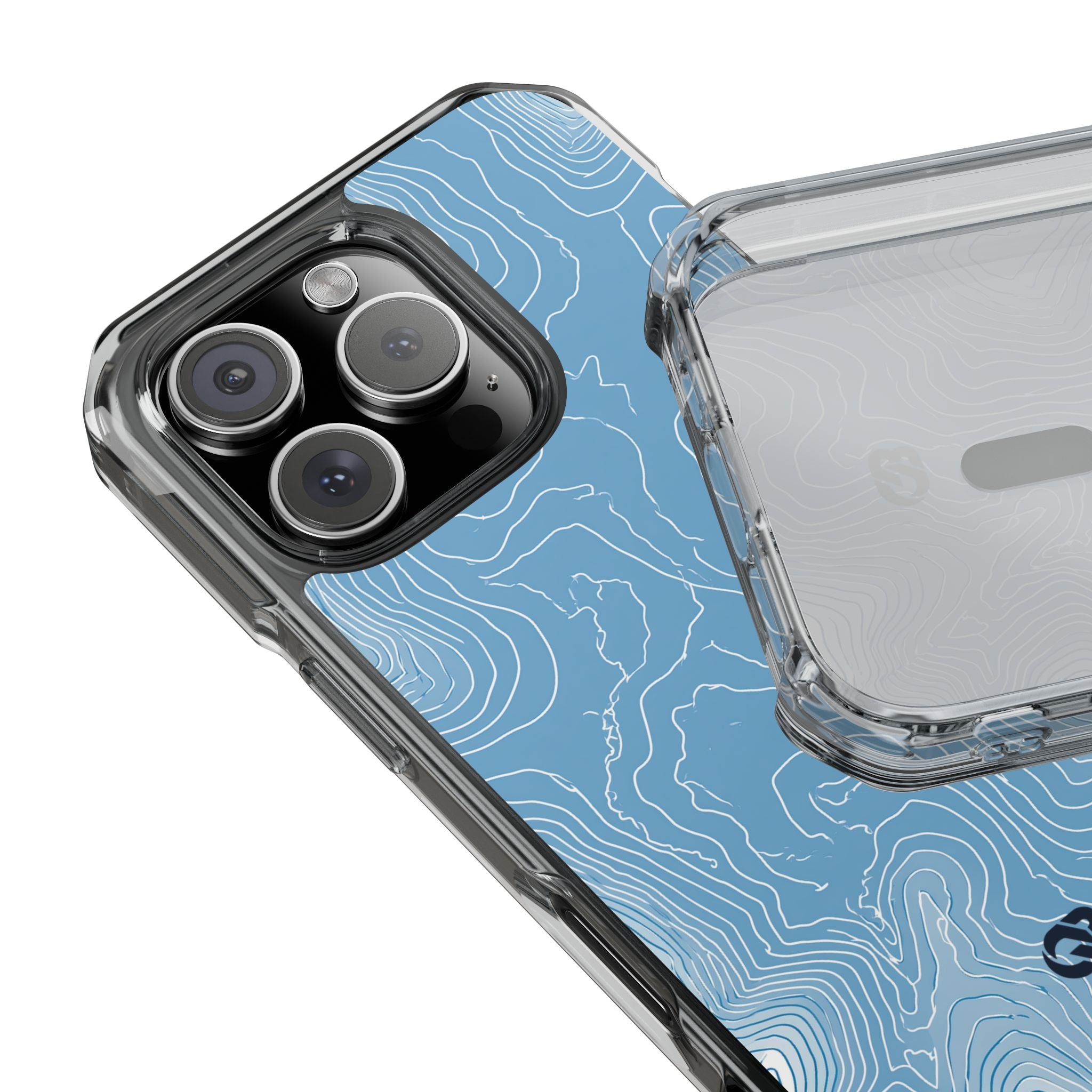 Blue Impact MagSafe Phone Case for iPhone - Glacial Ridge Topo