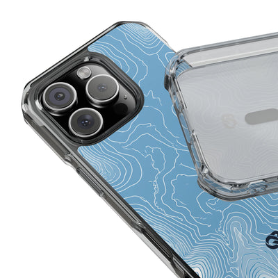 Blue Impact MagSafe Phone Case for iPhone - Glacial Ridge Topo