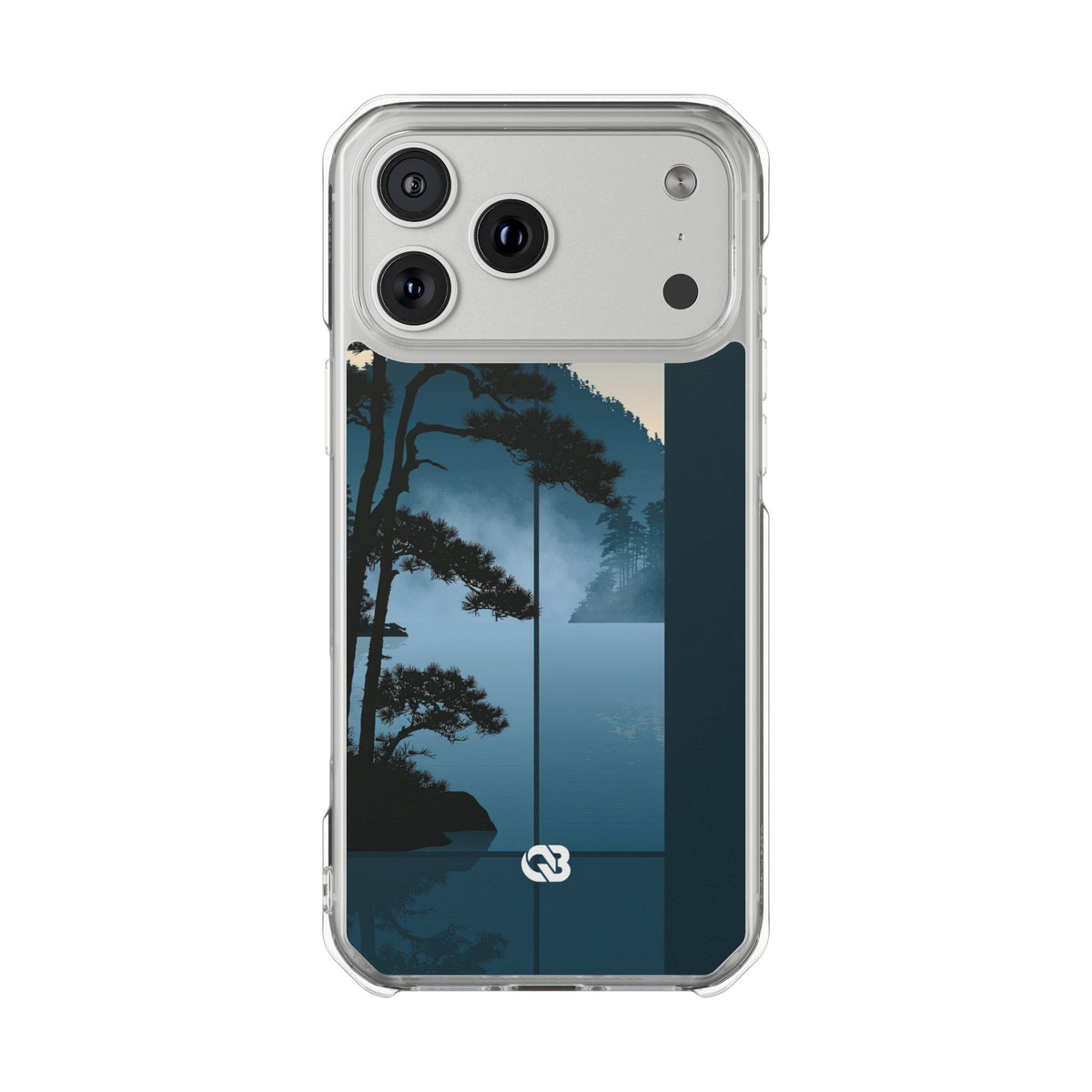 Misty Pine Horizon · Clear Impact Magnetic Phone Case for iPhone ·  Teal