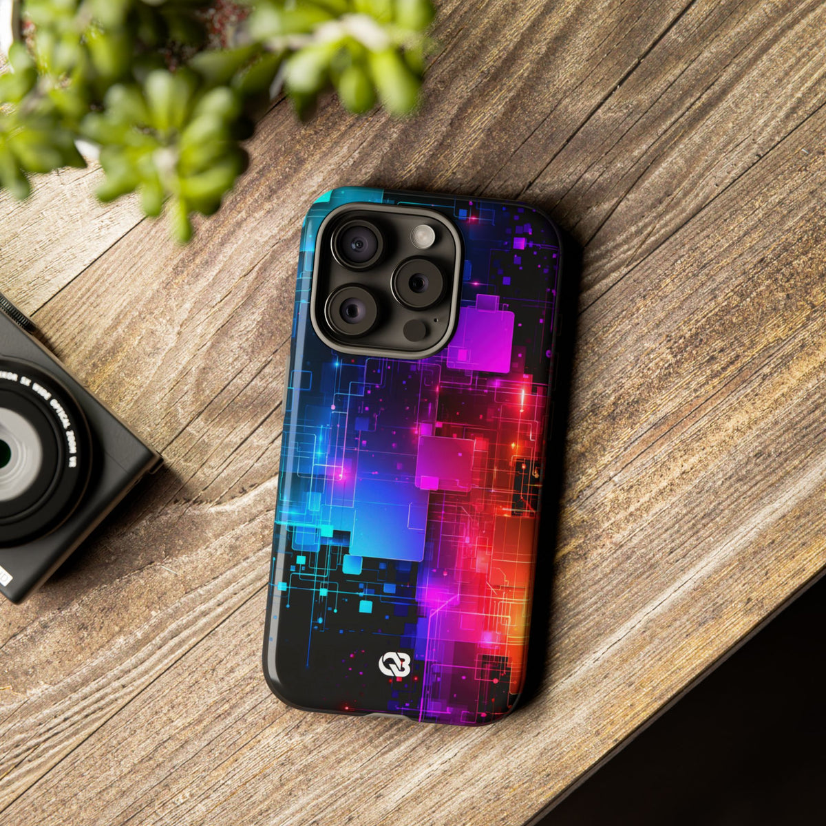 Spectral Circuit Grid · Tough Phone Case for iPhone · Black