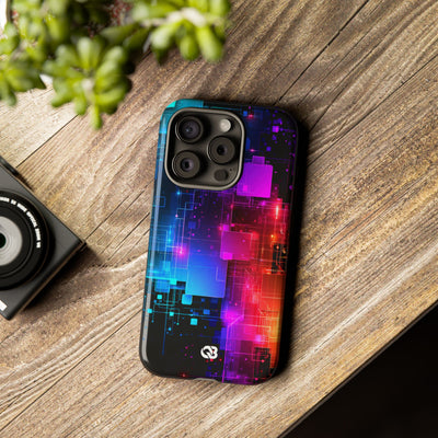 Spectral Circuit Grid · Tough Phone Case for iPhone · Black